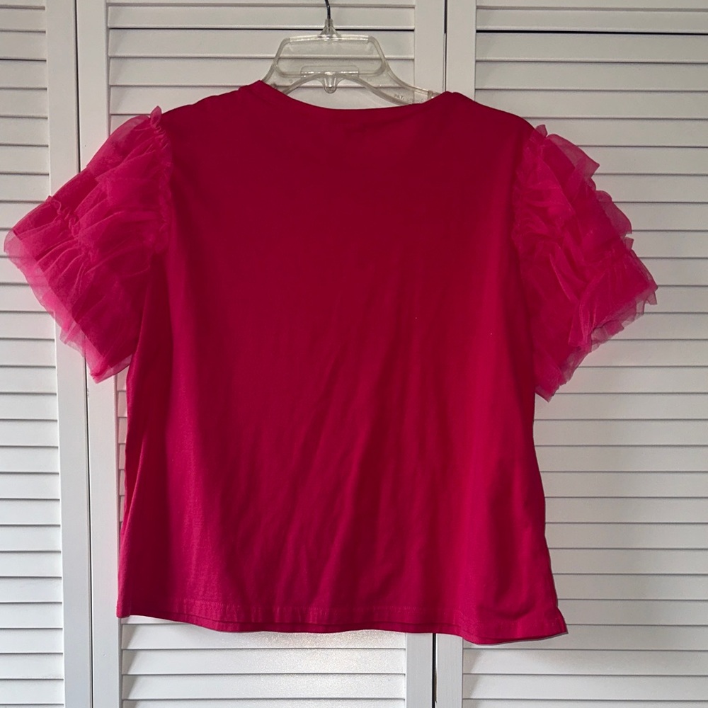 Pink Ruffle Sleeve Top - Picture 3 of 3